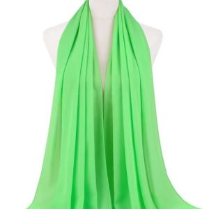 Hijab en mousseline vert citron élégant et léger