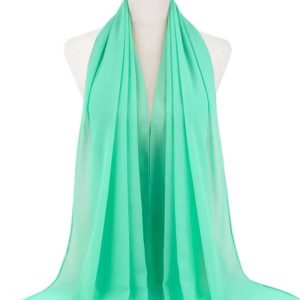 Hijab en mousseline vert d'eau lumineux