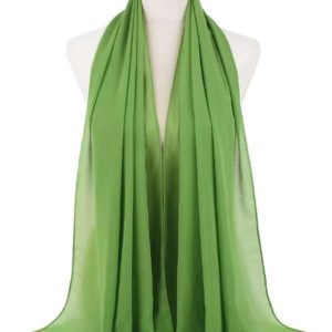 Hijab en mousseline vert olive élégant et léger