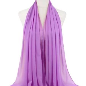 Hijab en mousseline violet clair