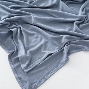 Hijab jersey coton bleu acier
