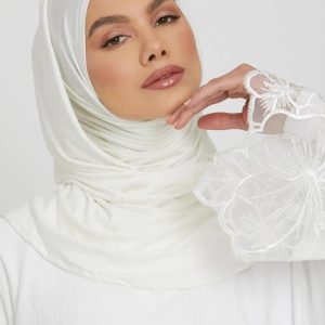 Hijab jersey premium blanc