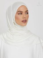 Hijab blanc élégant en jersey