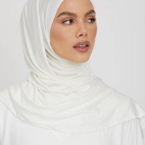 Hijab blanc élégant en jersey