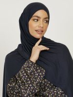 Accessoire hijab en jersey de couleur bleu marine