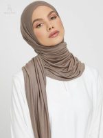 Hijab premium en jersey couleur café