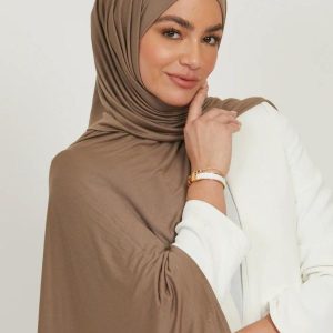 Hijab premium en jersey couleur Café au Lait