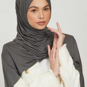 Hijab jersey premium gris