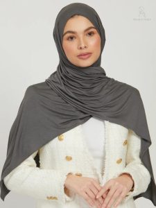 Écharpe hijab gris élégant