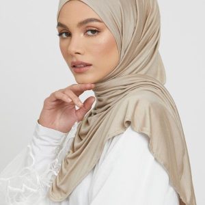 Hijab Jersey Premium en teinte Nude