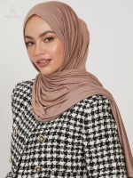 Hijab jersey premium en couleur taupe