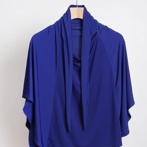 Hijab long bleu royal pour un style élégant et moderne