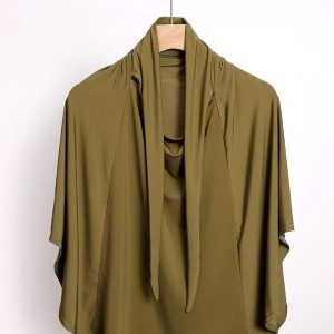 Hijab long en vert olive