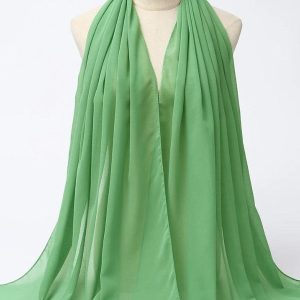 Hijab vert menthe en tissu léger et élégant