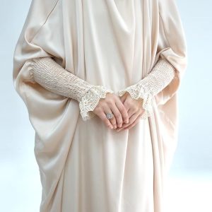 Jilbab 1 pièce en beige pour un style élégant et traditionnel