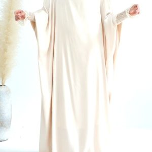Jilbab beige, vêtement modeste pour un look raffiné et contemporain