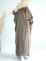 Jilbab 1 pièce couleur khaki pour une tenue élégante et modeste
