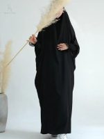 Jilbab 1 pièce en noir ébène pour un look élégant