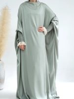 Jilbab vert clair, style moderne et pratique pour toutes occasions