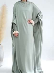 Jilbab vert clair, style moderne et pratique pour toutes occasions
