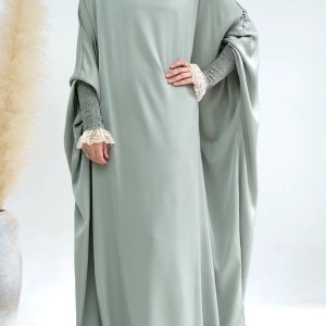Jilbab vert clair, style moderne et pratique pour toutes occasions