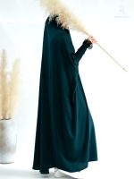 Jilbab vert foncé, confort et simplicité pour toutes occasions