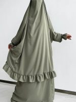 Jilbab 2 pièces en vert, élégant et modeste