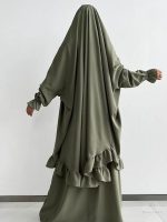 Jilbab vert, ensemble pratique pour une tenue quotidienne