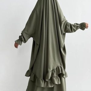 Jilbab vert, ensemble pratique pour une tenue quotidienne