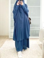 Jilbab Azur des Brises de Samarcande en textile léger
