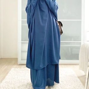 Jilbab Azur des Brises de Samarcande en textile léger