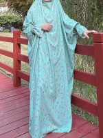 Jilbab de prière à motifs Azur, élégant et stylé