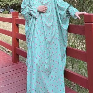 Jilbab de prière à motifs Azur, élégant et stylé