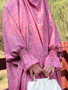 Vêtement de prière Jilbab, couleur rose douce