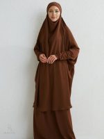Jilbab marron avec coupe fluide et confortable