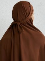 Jilbab marron en tissu léger, idéal pour toutes occasions