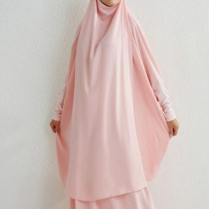 Jilbab Rose élégant en tissu léger