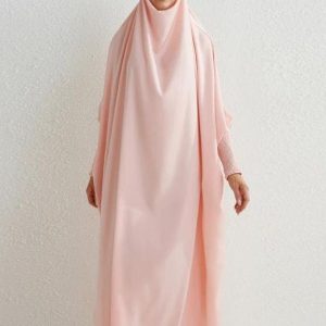 Jilbab féminin de couleur rose