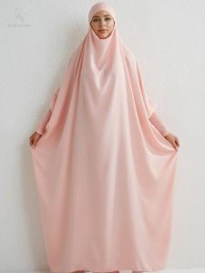 Jilbab Rose avec coupe ample