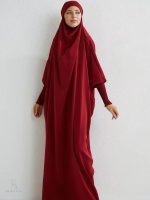 Jilbab rouge, style contemporain et chic