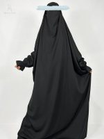 Jilbab une pièce noir élégant pour femme