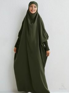 Jilbab vert élégant pour un style moderne et raffiné