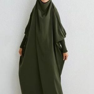 Jilbab vert élégant pour un style moderne et raffiné