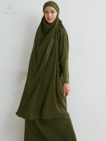 Jilbab vert olive élégant et confortable pour un style moderne