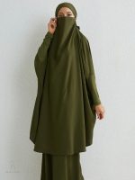 Jilbab en vert olive, parfait pour un look chic et modest