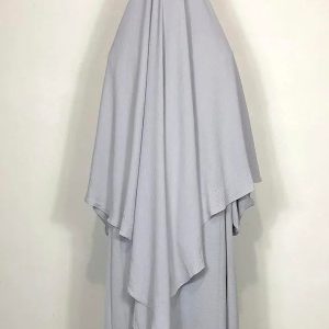 Khimar gris clair élégant et léger pour un style raffiné