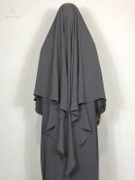 Khimar Gris Foncé élégant et moderne pour un style raffiné