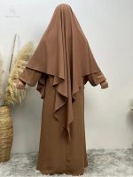 Khimar long en Brun Sable