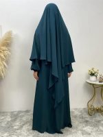 Khimar long en couleur Émeraude