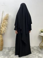 Khimar long noir élégant "Noir Sable Nuit